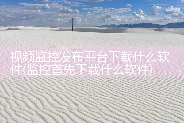 视频监控发布平台下载什么软件