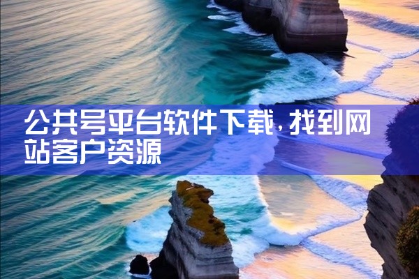 公共号平台软件下载