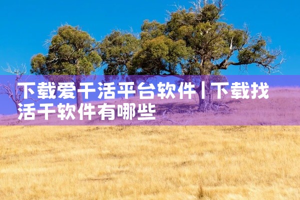 下载爱干活平台软件